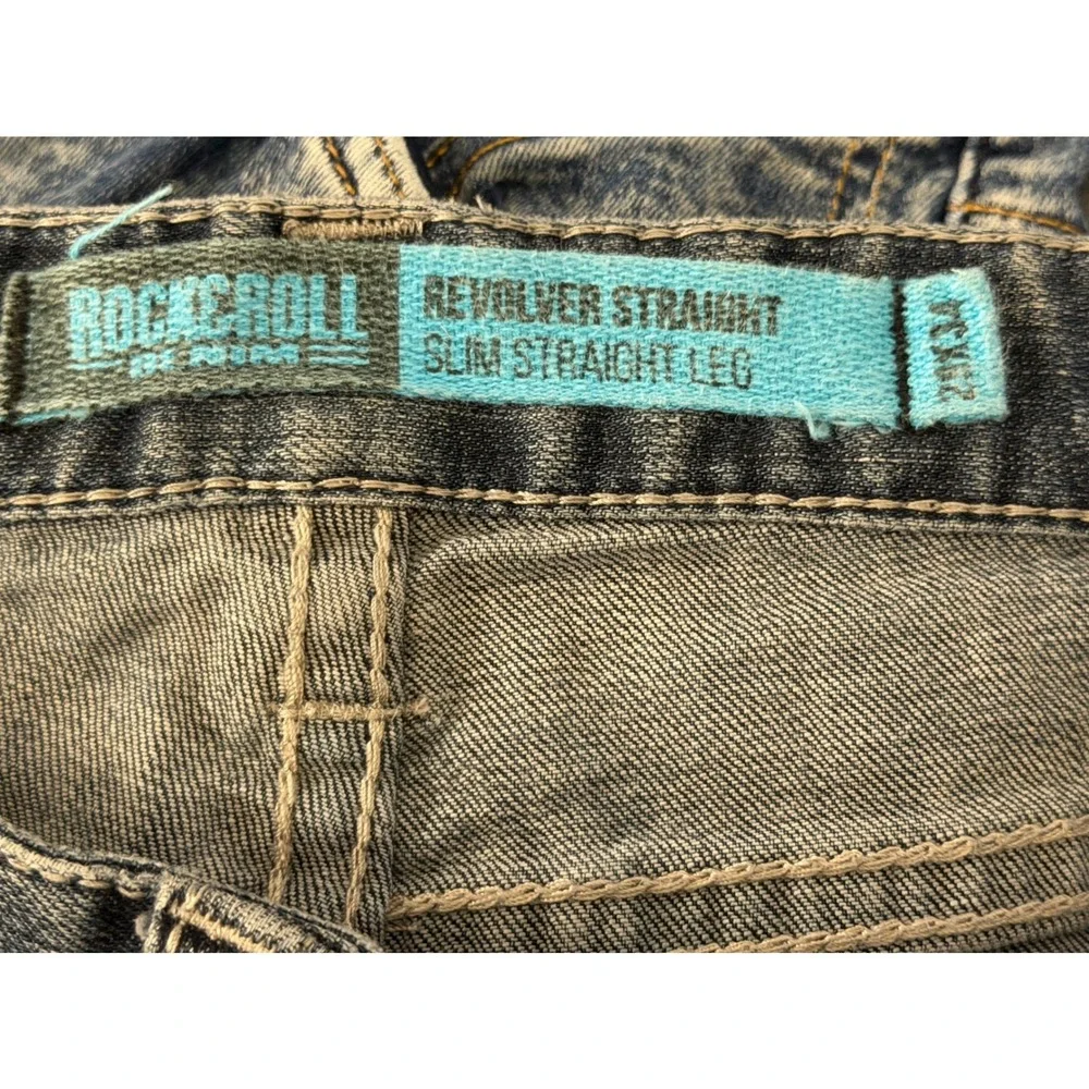 Rock and Roll Cowboy Revolver Slim Straight Leg‎ Jeans Blue 29x34 Western Stack